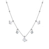 Wholesale Women's Geometric Stainless Steel 18K Goldplated Necklace With Butterfly Design And Diamond Inlay And Calendering Chain