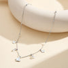 Wholesale Women's Geometric Stainless Steel 18K Goldplated Necklace With Butterfly Design And Diamond Inlay And Calendering Chain