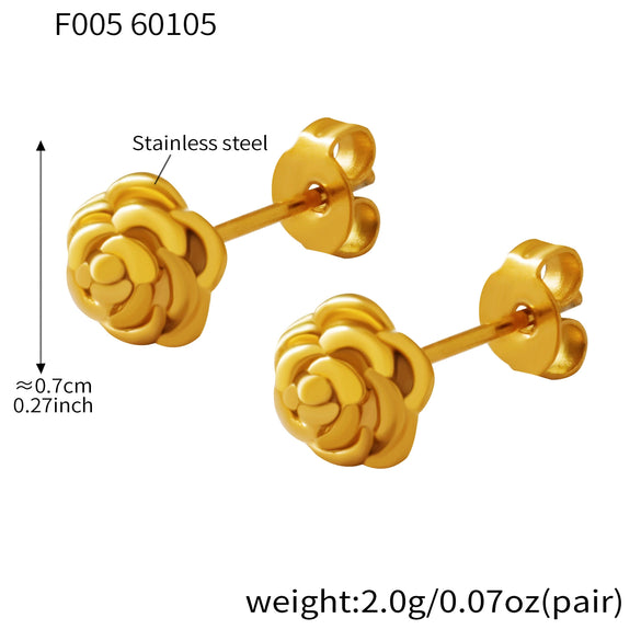 Wholesale Women's Geometric Stainless Steel 18K Goldplated Niche Style Earrings