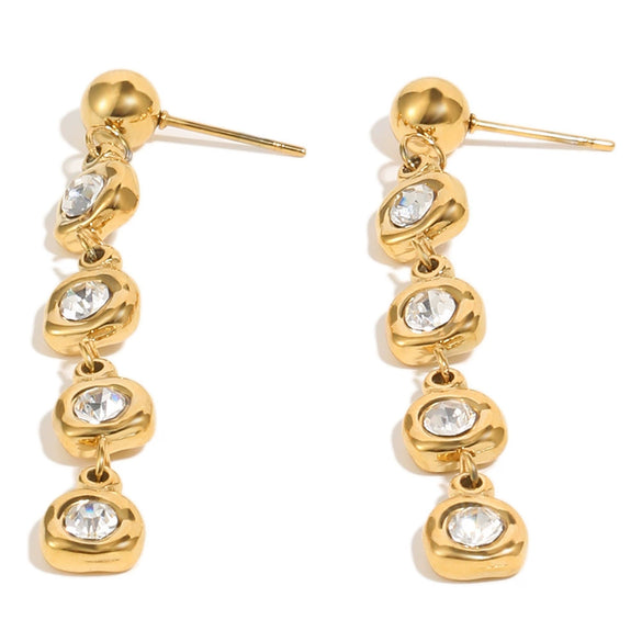 Wholesale Women's Geometric Stainless Steel 18K Goldplated Niche Style Earrings