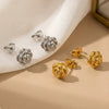 Wholesale Women's Geometric Stainless Steel 18K Goldplated Niche Style Earrings