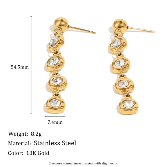 Wholesale Women's Geometric Stainless Steel 18K Goldplated Niche Style Earrings
