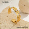 Wholesale Women's Geometric Stainless Steel 18K Goldplated Open Bracelet Fashion Jewelry