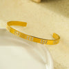Wholesale Women's Geometric Stainless Steel 18K Goldplated Open Bracelet Fashion Jewelry