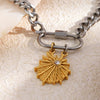 Wholesale Women's Geometric Stainless Steel 18K Goldplated Pendant Bracelet With Screw Clasp