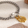 Wholesale Women's Geometric Stainless Steel 18K Goldplated Pendant Bracelet With Screw Clasp