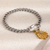 Wholesale Women's Geometric Stainless Steel 18K Goldplated Pendant Bracelet With Screw Clasp