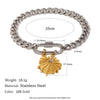 Wholesale Women's Geometric Stainless Steel 18K Goldplated Pendant Bracelet With Screw Clasp