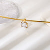 Wholesale Women's Geometric Stainless Steel 18K Goldplated Pendant Necklace With Snake Bone Chain