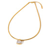 Wholesale Women's Geometric Stainless Steel 18K Goldplated Pendant Necklace With Snake Bone Chain