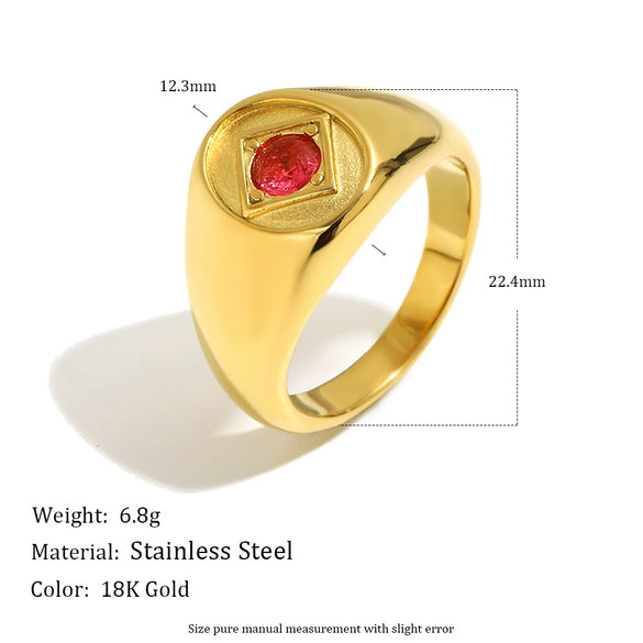 Wholesale Women's Geometric Stainless Steel 18K Goldplated Ring Jewelry