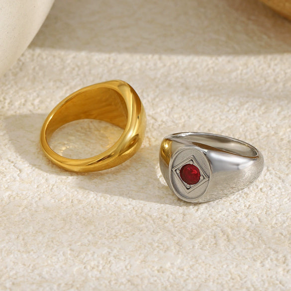 Wholesale Women's Geometric Stainless Steel 18K Goldplated Ring Jewelry