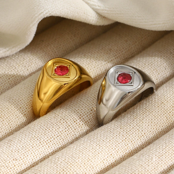 Wholesale Women's Geometric Stainless Steel 18K Goldplated Ring Jewelry