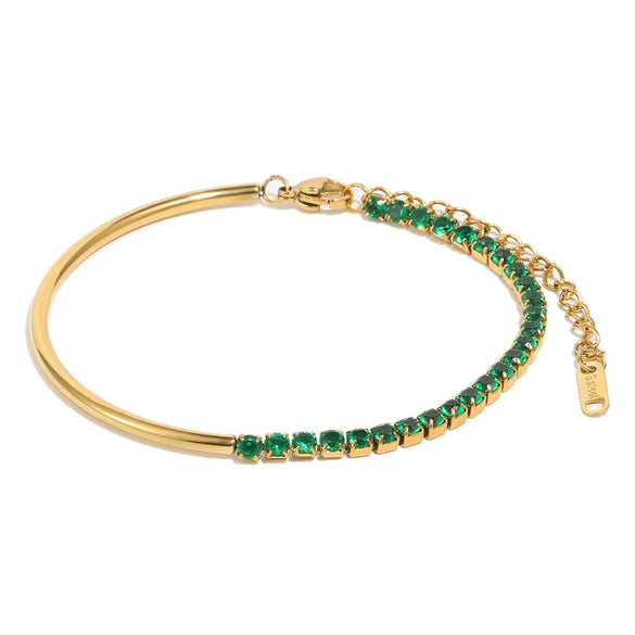 Wholesale Women's Geometric Stainless Steel 18K Goldplated Splicing Bracelet