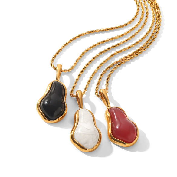 Wholesale Women's Geometric Stainless Steel 18K Goldplated Twist Chain Pendant Necklace