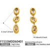Wholesale Women's Geometric Stainless Steel 18K Goldplated Zircon Spliced Tassel Earrings