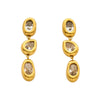 Wholesale Women's Geometric Stainless Steel 18K Goldplated Zircon Spliced Tassel Earrings