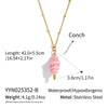 Wholesale Women's Geometric Stainless Steel 18K Real Gold Plated Bead Chain Pendant Necklace With Pvd Furnace Vacuum Real Gold Plating