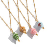 Wholesale Women's Geometric Stainless Steel 18K Real Gold Plated Bead Chain Pendant Necklace With Pvd Furnace Vacuum Real Gold Plating