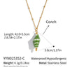 Wholesale Women's Geometric Stainless Steel 18K Real Gold Plated Bead Chain Pendant Necklace With Pvd Furnace Vacuum Real Gold Plating