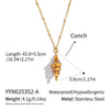 Wholesale Women's Geometric Stainless Steel 18K Real Gold Plated Bead Chain Pendant Necklace With Pvd Furnace Vacuum Real Gold Plating