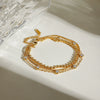 Wholesale Women's Geometric Stainless Steel Multilayer Zircon Bracelet Jewelry With Electroplating