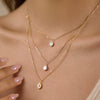 Wholesale Women's Geometric Stainless Steel Multilayered Stacking Necklace With Pvd Furnace Vacuum Real Gold Plating