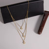 Wholesale Women's Geometric Stainless Steel Multilayered Stacking Necklace With Pvd Furnace Vacuum Real Gold Plating
