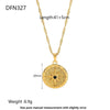 Wholesale Women's Geometric Stainless Steel Necklace Set With Vintage Compass Sun Pendant 18K Gold Plated