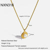 Wholesale Women's Geometric Stainless Steel Necklace With Faux Pearl Round Pendant Vacuum Real Gold Plated In Pvd Furnace Twist Chain