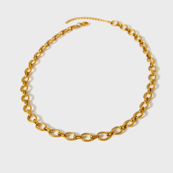 Wholesale Women's Geometric Stainless Steel Necklace With 18K Gold Electroplated Chain Ins Style Jewelry