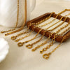 Wholesale Women's Geometric Stainless Steel Necklace With 18K Gold Electroplated Chain Ins Style Jewelry