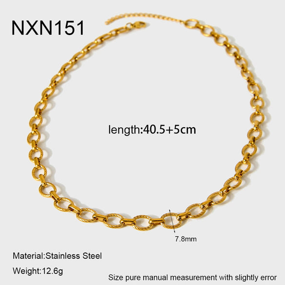 Wholesale Women's Geometric Stainless Steel Necklace With 18K Gold Electroplated Chain Ins Style Jewelry