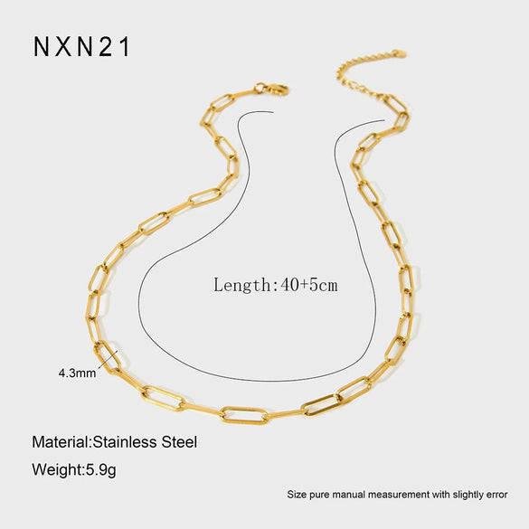 Wholesale Women's Geometric Stainless Steel Necklace With 18K Gold Electroplated Chain Ins Style Jewelry