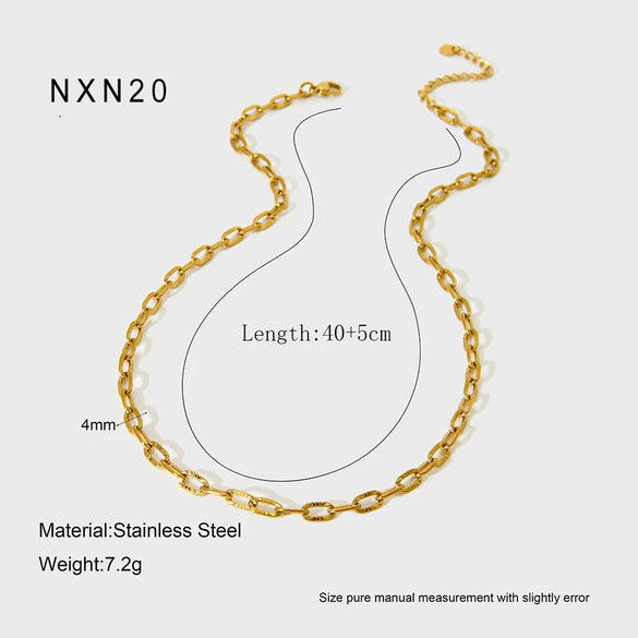 Wholesale Women's Geometric Stainless Steel Necklace With 18K Gold Electroplated Chain Ins Style Jewelry