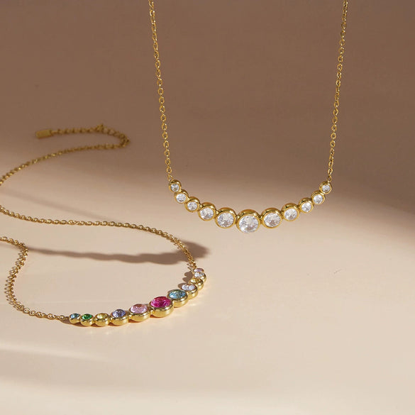 Wholesale Women's Geometric Stainless Steel Necklace With Pvd Furnace Vacuum Real Gold Plating