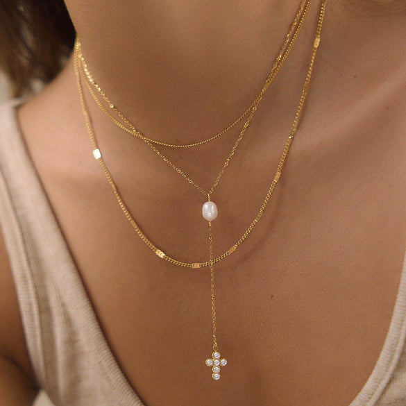Wholesale Women's Geometric Stainless Steel Necklace With Pvd Furnace Vacuum Real Gold Plating