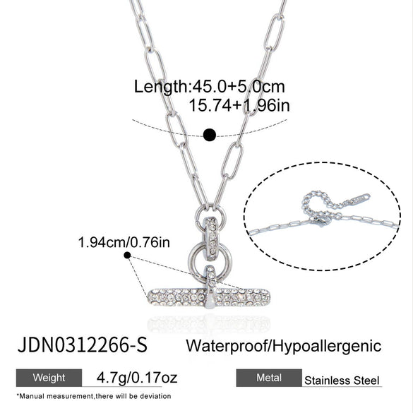 Wholesale Women's Geometric Stainless Steel Necklace With Pvd Furnace Vacuum Real Gold Plating