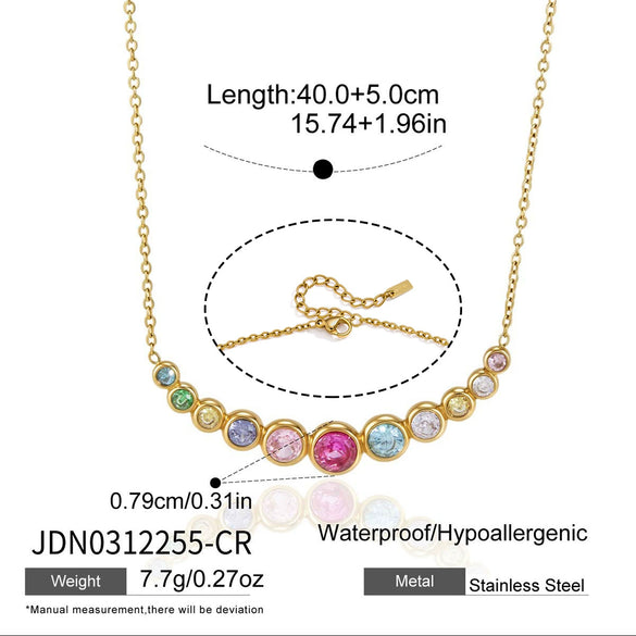 Wholesale Women's Geometric Stainless Steel Necklace With Pvd Furnace Vacuum Real Gold Plating