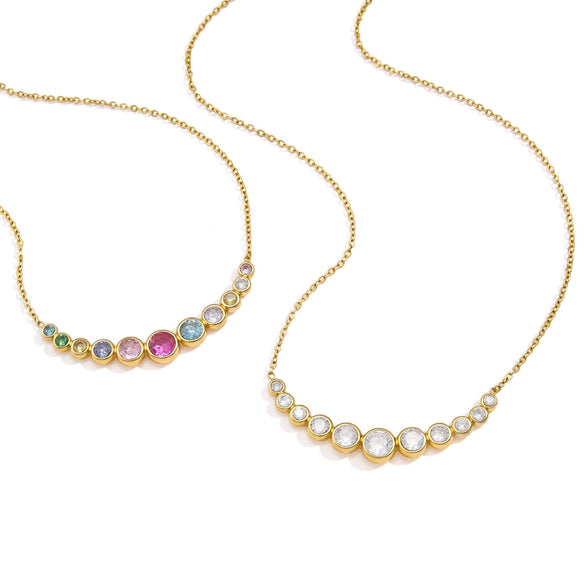 Wholesale Women's Geometric Stainless Steel Necklace With Pvd Furnace Vacuum Real Gold Plating