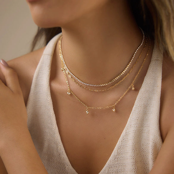 Wholesale Women's Geometric Stainless Steel Necklace With Pvd Furnace Vacuum Real Gold Plating