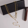 Wholesale Women's Geometric Stainless Steel Necklace With Pvd Furnace Vacuum Real Gold Plating