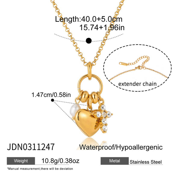 Wholesale Women's Geometric Stainless Steel Necklace With Pvd Furnace Vacuum Real Gold Plating