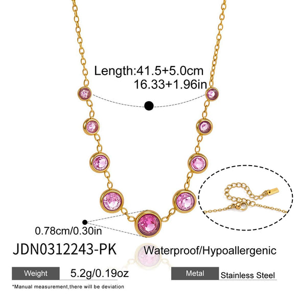 Wholesale Women's Geometric Stainless Steel Necklace With Pvd Furnace Vacuum Real Gold Plating