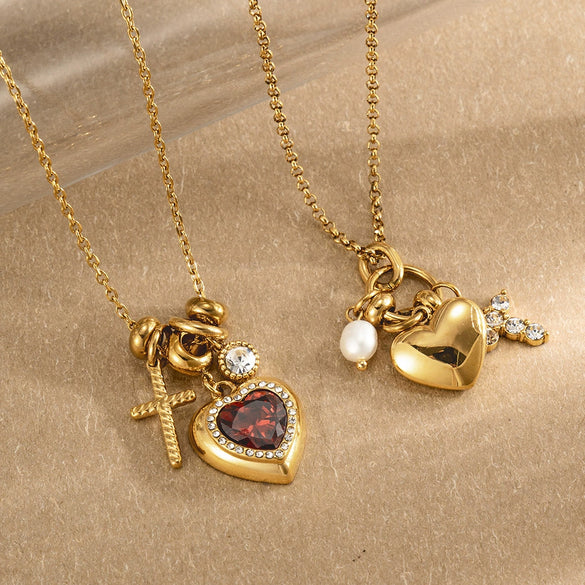 Wholesale Women's Geometric Stainless Steel Necklace With Pvd Furnace Vacuum Real Gold Plating