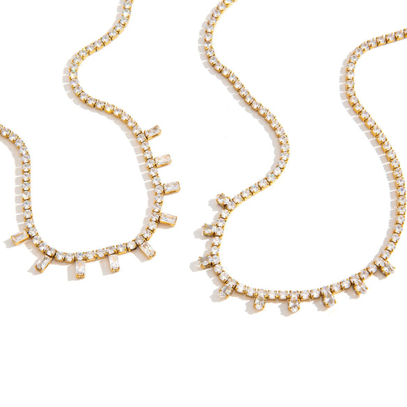 Wholesale Women's Geometric Stainless Steel Necklace With Pvd Furnace Vacuum Real Gold Plating