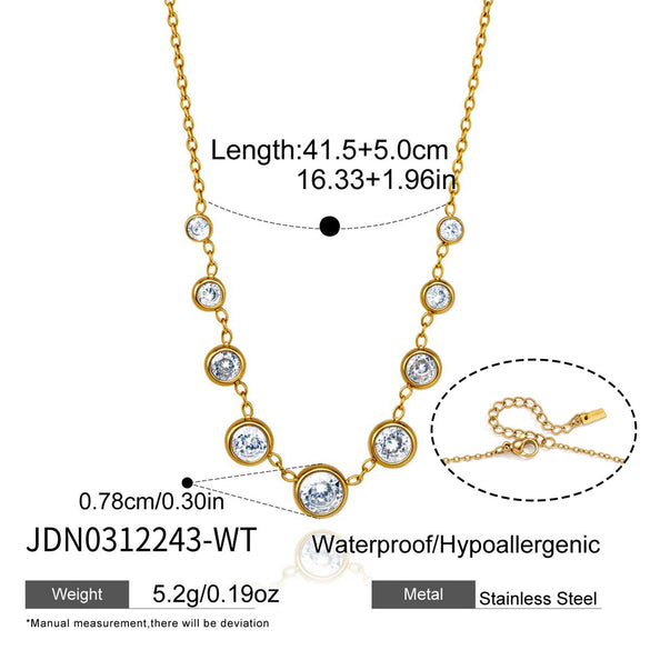 Wholesale Women's Geometric Stainless Steel Necklace With Pvd Furnace Vacuum Real Gold Plating