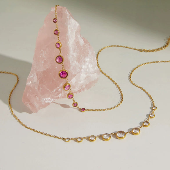 Wholesale Women's Geometric Stainless Steel Necklace With Pvd Furnace Vacuum Real Gold Plating