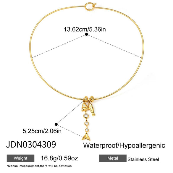 Wholesale Women's Geometric Stainless Steel Necklace With Pvd Furnace Vacuum Real Gold Plating