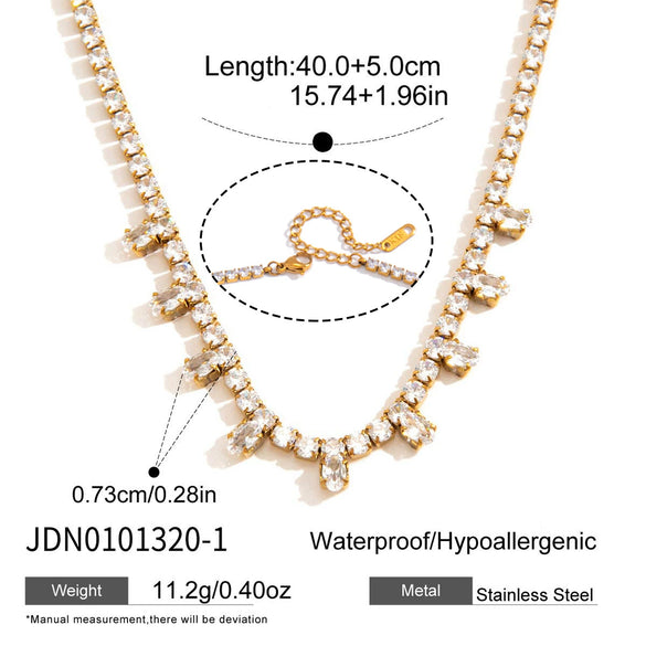 Wholesale Women's Geometric Stainless Steel Necklace With Pvd Furnace Vacuum Real Gold Plating